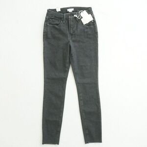 Good American Good Legs Gray Wash Skinny Jeans High Rise Raw Hem Womens Size 4